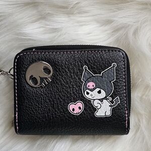 Black and Pink Character Zip Wallet - Women Accessories